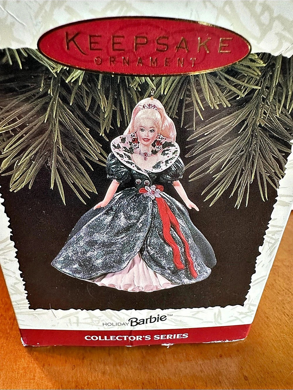 Hallmark 1995 Holiday Barbie Christmas Ornament #3 Green & Red